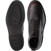 Loake Bedale mens rubber-soled brogue boots in mahogany grain