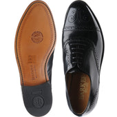 Barker Alfred mens semi-brogues in black polished