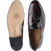 Barker Clive mens tasselled loafers in burgundy polished