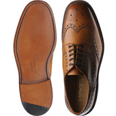 Loake Chester mens brogues in tan burnished calf
