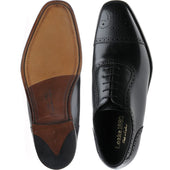 Loake Strand mens semi-brogues in black calf
