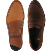 Herring Charlton mens loafers in brown suede