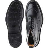 Trickers Stow (Rubber) mens rubber-soled brogue boots in black calf