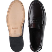 Loake Princeton mens loafers in burgundy polished