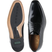 Barker Newbury mens Derby shoes in black polished