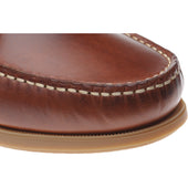 Herring Padstow mens rubber-soled deck shoes in chestnut