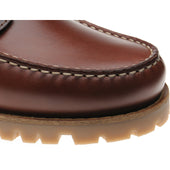 Herring Rock mens rubber-soled deck shoes in chestnut