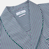 Green And Blue Stripe Cotton Arnold Gown