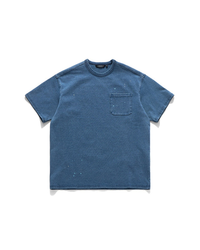 NAVAL EMBROIDERY T-SHIRTS / WASHED INDIGO