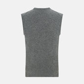Ash Grey Cashmere Round Neck Vest