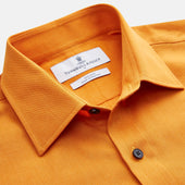 Weekend Fit Cotton Wool Shirt With Derby Collar And 1 Button Cuffs
