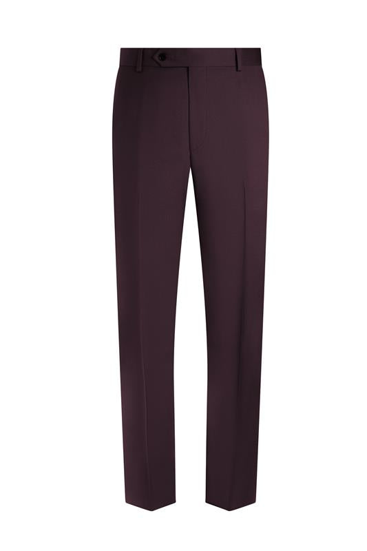 Aubergine Super 110’s Wool Serge Trousers