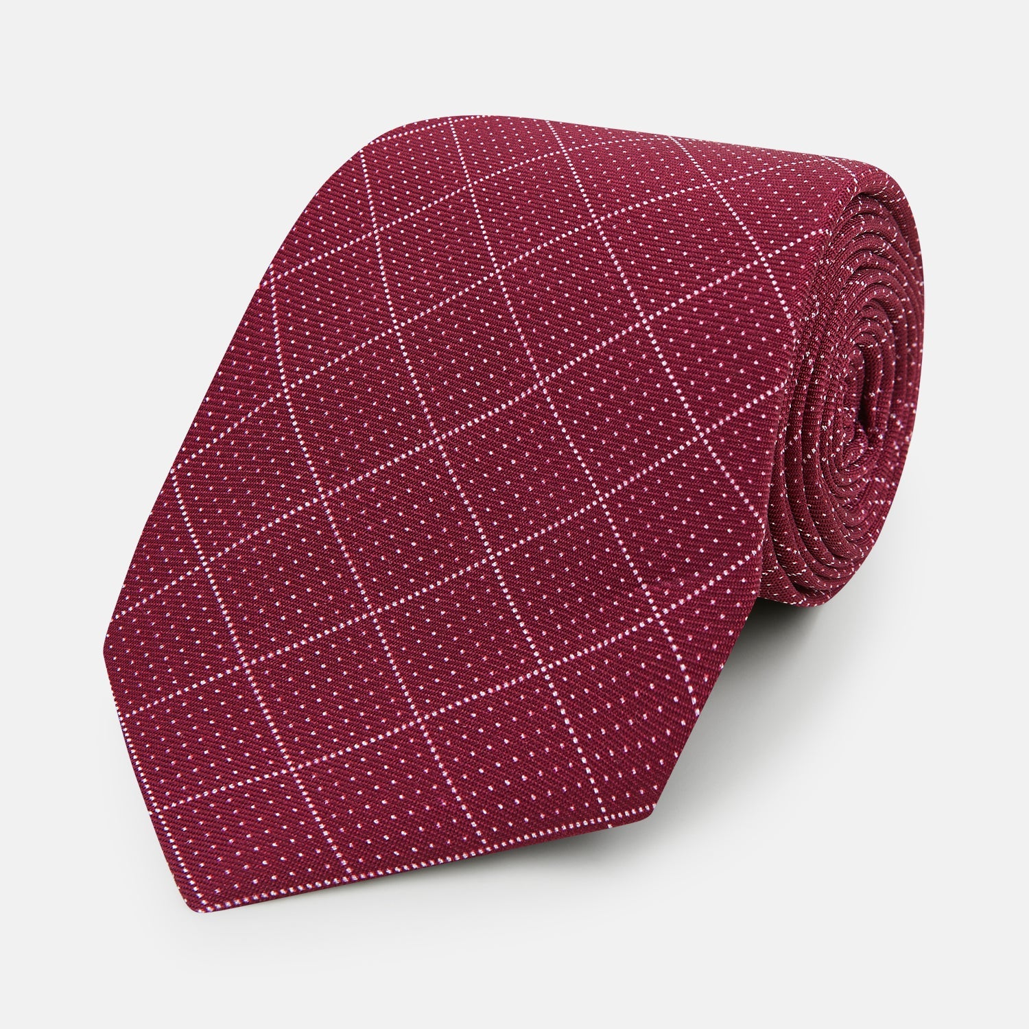 Dotted Check Pattern Printed Silk Tie