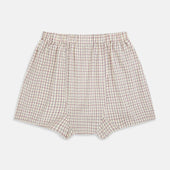 Pink And Cream Double Graph Check Godfrey Boxer Shorts