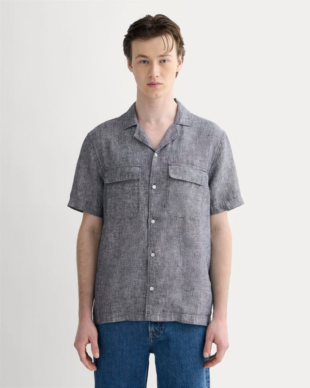 The Resort Shirt in Linen | Navy Chambray