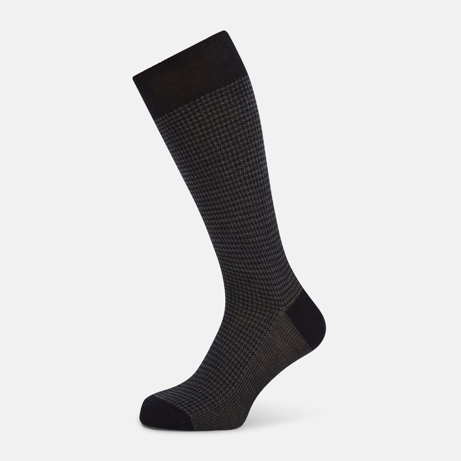 Melange Houndstooth Mid Length Socks
