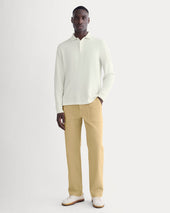 The Long-Sleeve Pique Polo | Bone