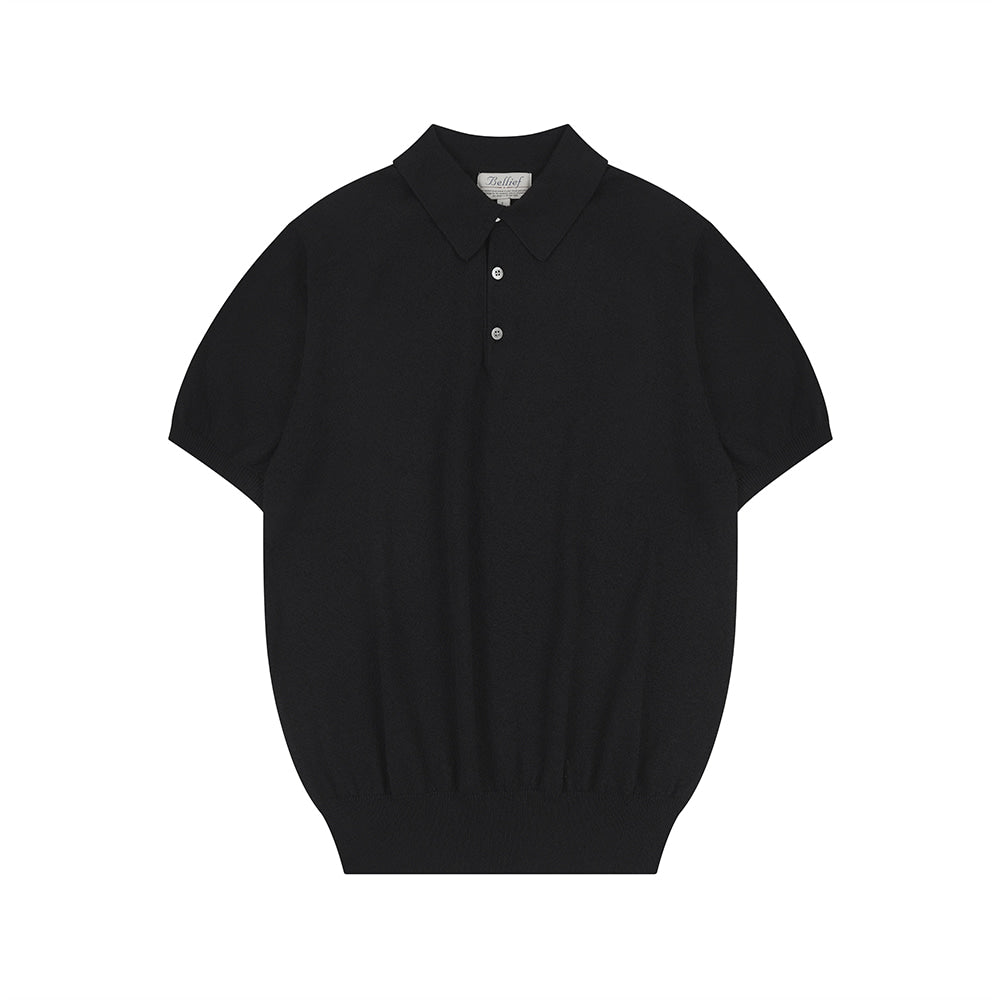 Essential Boucle Cotton Short Sleeve Polo Knit