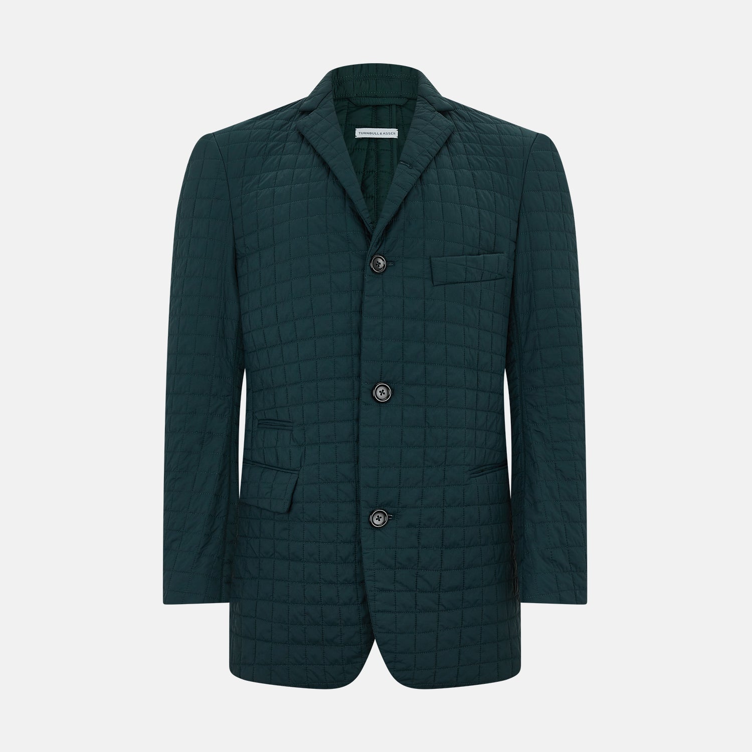 Fulham Green Single Breasted Quilted Blazer