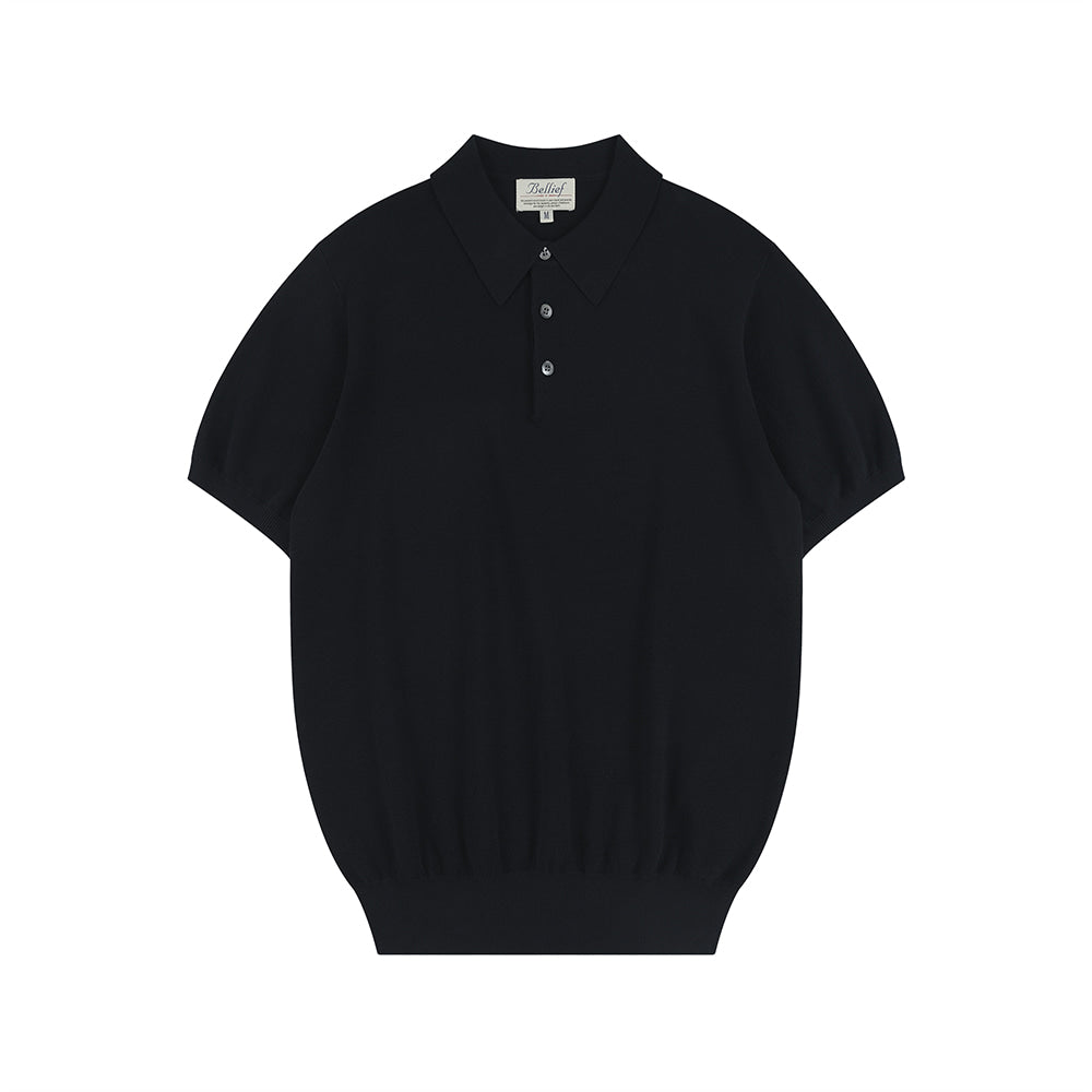 Essential Hard Twist Cotton Short Sleeve Polo Knit