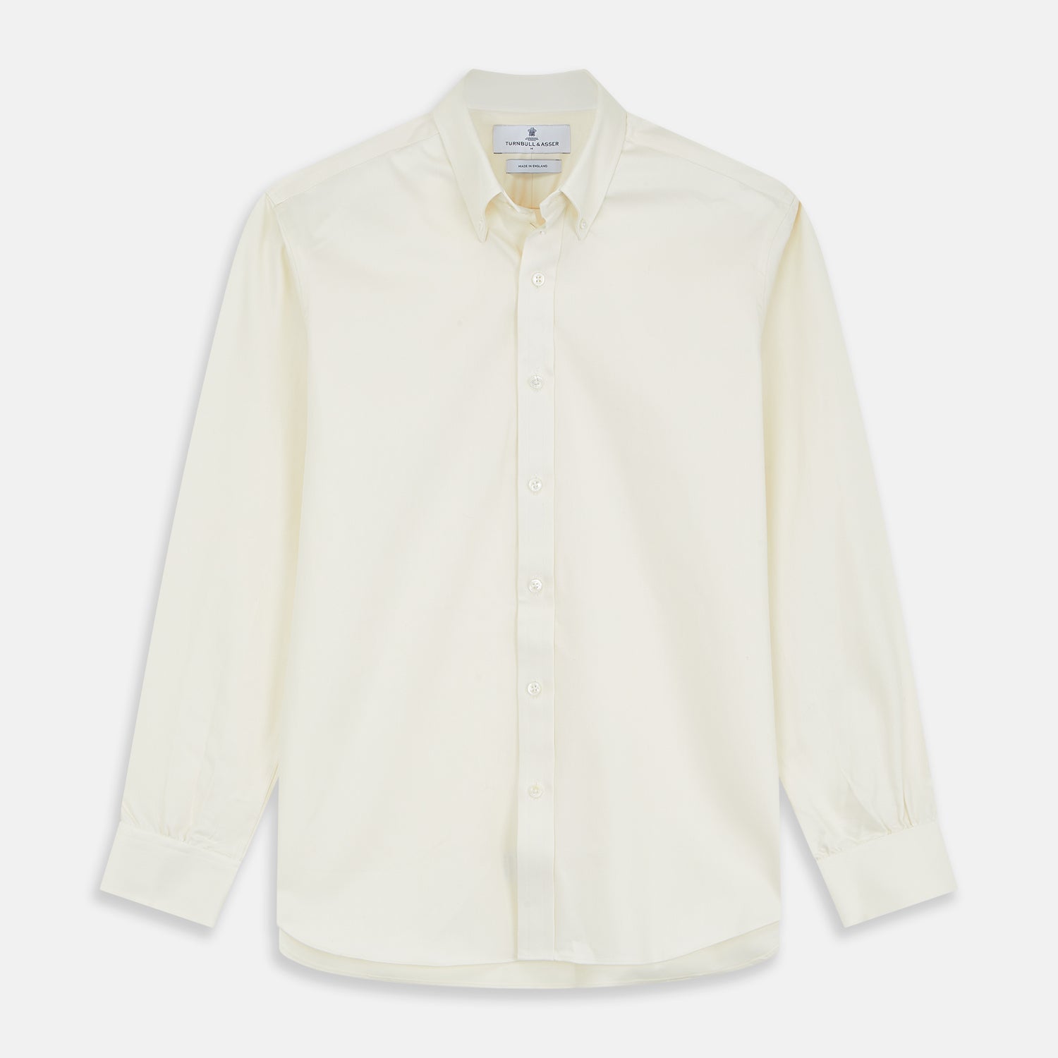 Cream Weekend Fit Hayne Shirt With Dorset Collar And 1-Button Cuffs