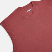 Antique Pink Fine Merino V Neck Vest