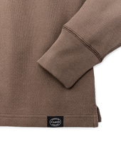 Waffle Knit Henley - Brown