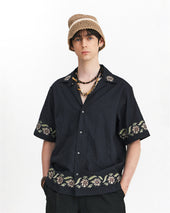 Breezy Embroidered Half Shirts Crease