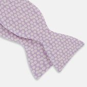 Lilac Flower Patterned Silk Bow Tie