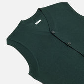 Petrol Fine Merino V Neck Sleeveless Cardigan