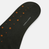 Green Patterned Mid Length Socks