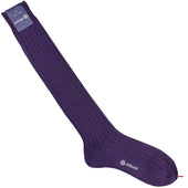 Knee Socks - Ribbed - Eggplant - Thick Wool