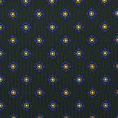 Shibumi Flower Printed Silk Tie Madder Green Hand Rolled