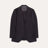 Charcoal Churchill Stripe Flannel Waverly Suit