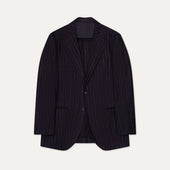 Navy Churchill Stripe Flannel Single Breasted Waverly Suit