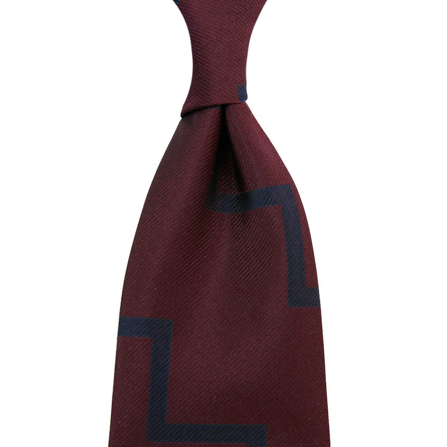 Artillery Repp Stripe Silk Tie Handrolled