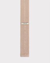 Cravate En Soie Tricot E Beige