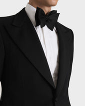 Smoking Droit En Grain De Poudre De Laine Noir