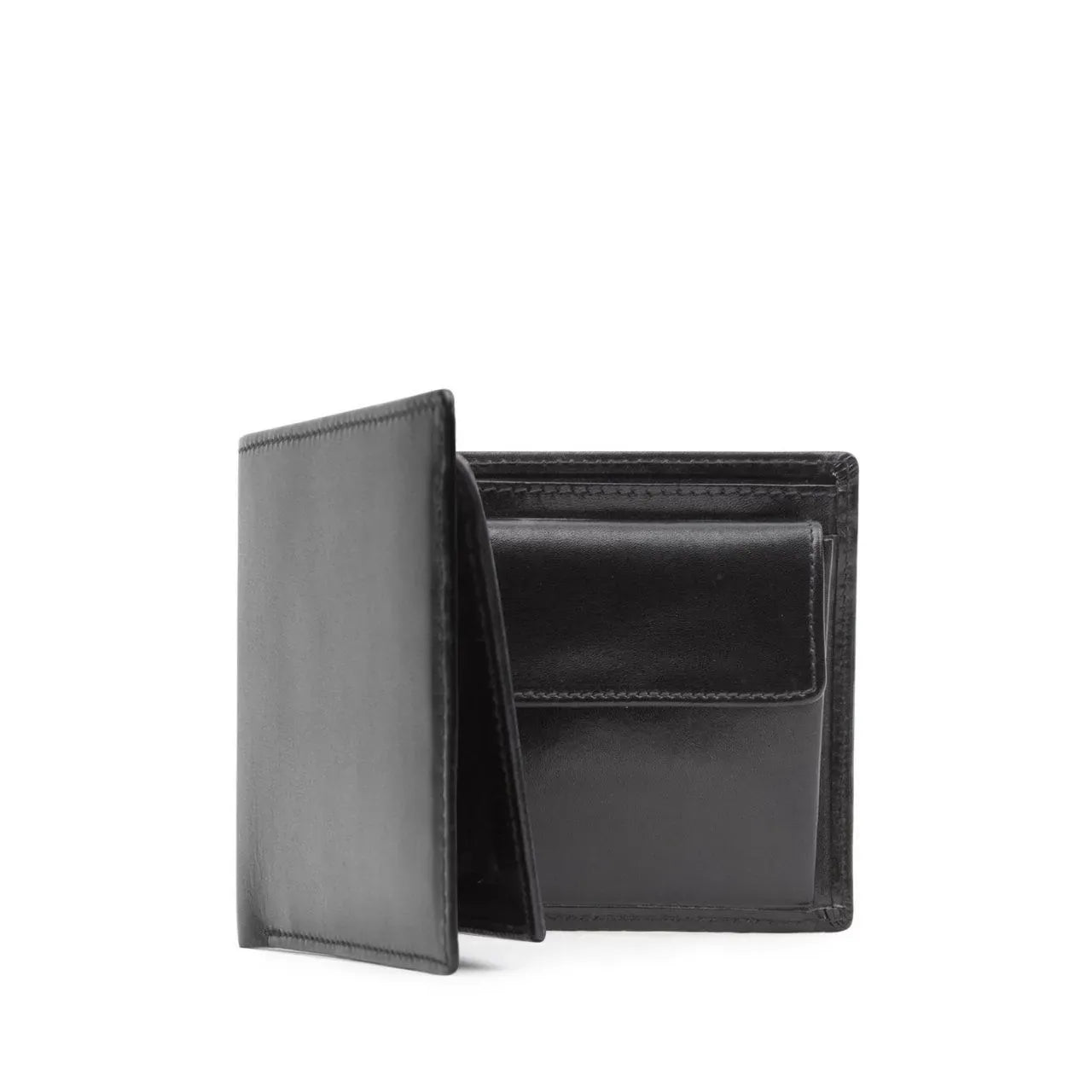 Four credit card wallet with coin purse and window – Ebony Black