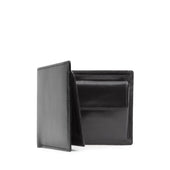 Four credit card wallet with coin purse and window – Ebony Black