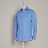 Linen Button Cuff Shirt In Lagoon