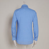 Linen Button Cuff Shirt In Lagoon