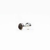 Barbell Cufflinks Dark Brown Mother Of Pearl Button Design