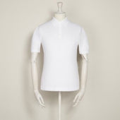 Short Sleeve Knitted Polo Shirt In White