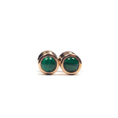 Gold Plated One Piece Cufflinks With Genuine Malachite Inserts