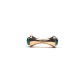 Gold Plated One Piece Cufflinks With Genuine Malachite Inserts