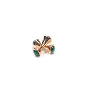 Gold Plated One Piece Cufflinks With Genuine Malachite Inserts