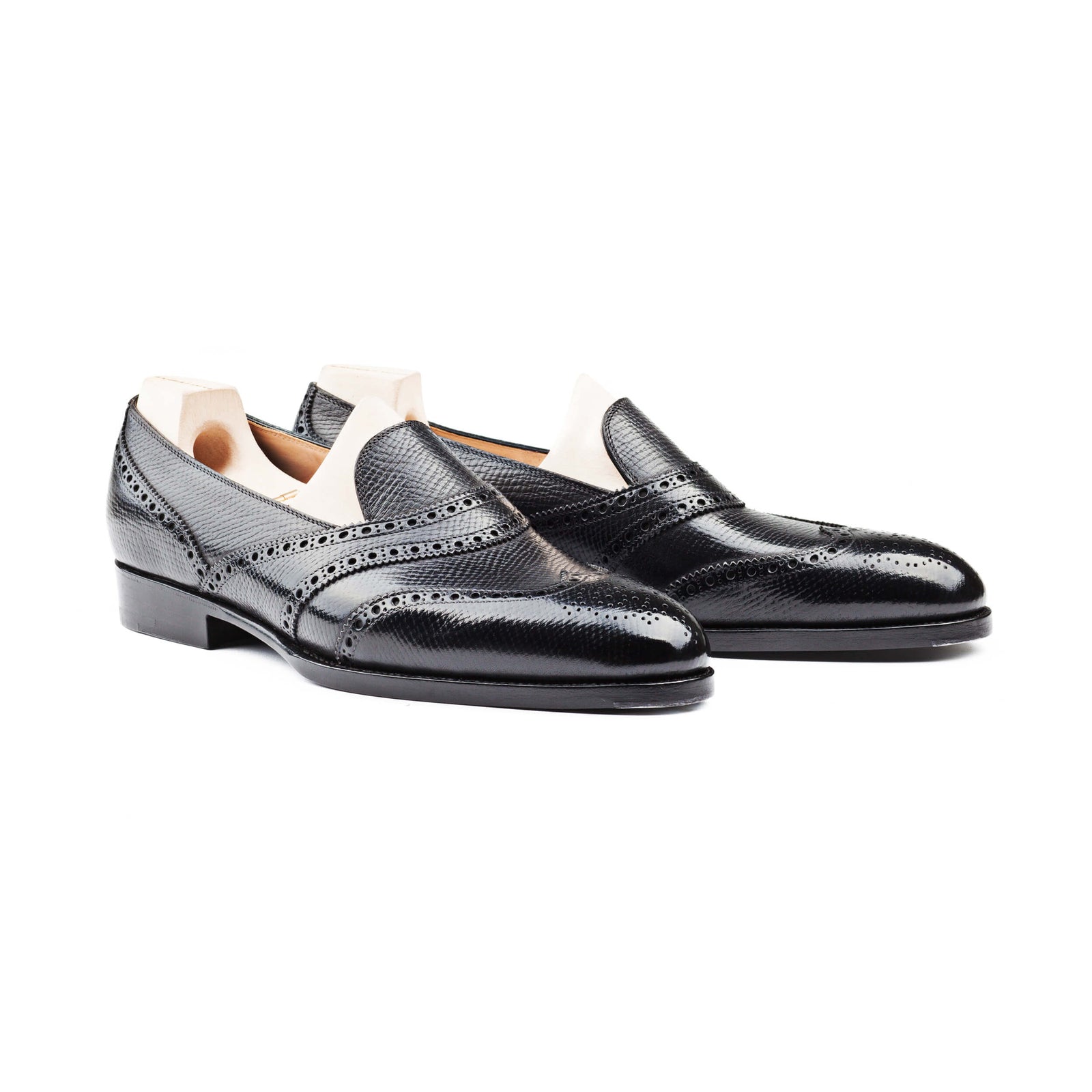 Loafer With Gimped And Brogued Lines In Russian Calf