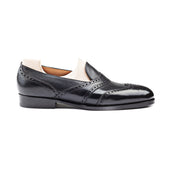 Loafer With Gimped And Brogued Lines In Russian Calf
