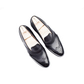 Loafer With Gimped And Brogued Lines In Russian Calf
